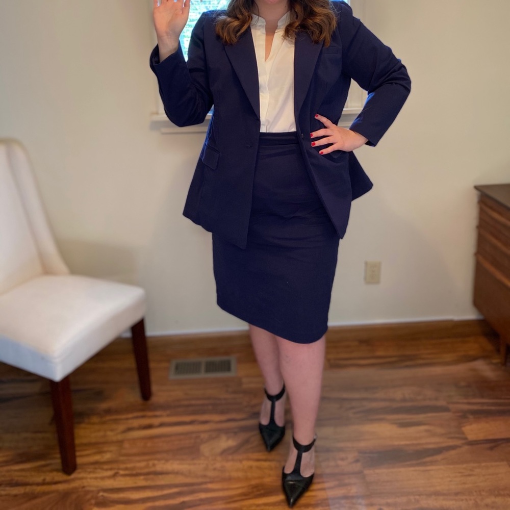 ELOQUII Navy Skirt Suit Size 18